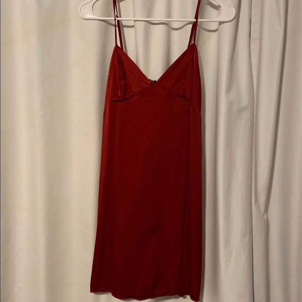 Satin Red Slip Dress
